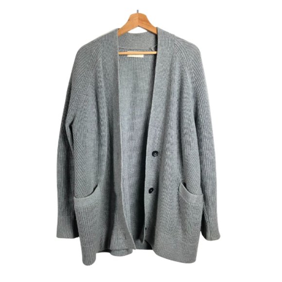 Everlane Sweaters - Everlane Chunky Wool Long Gray Cardigan Size Medium